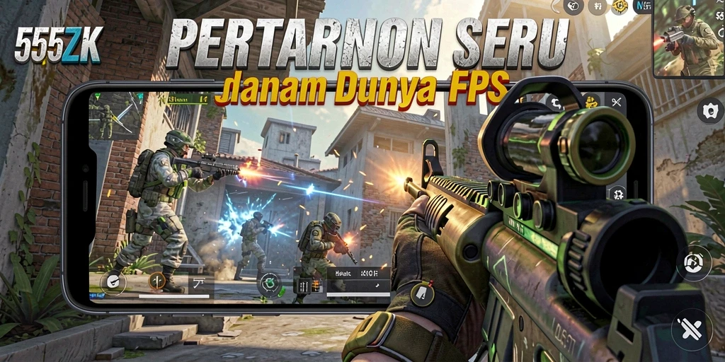 Tampilan dinamis dari gameplay FPS yang menegangkan di 555ZK.