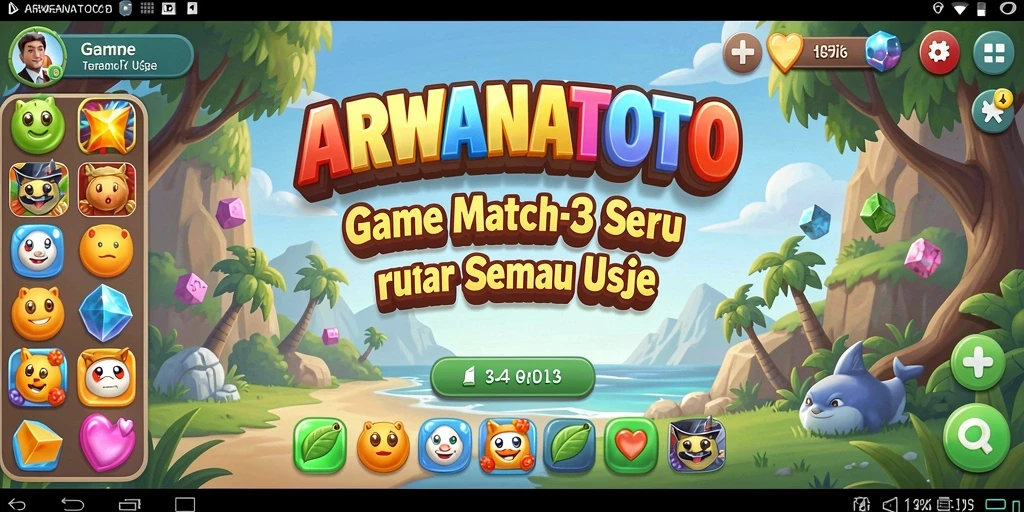 Tampilan gameplay ARWANATOTO yang menantang dan berwarna-warni.