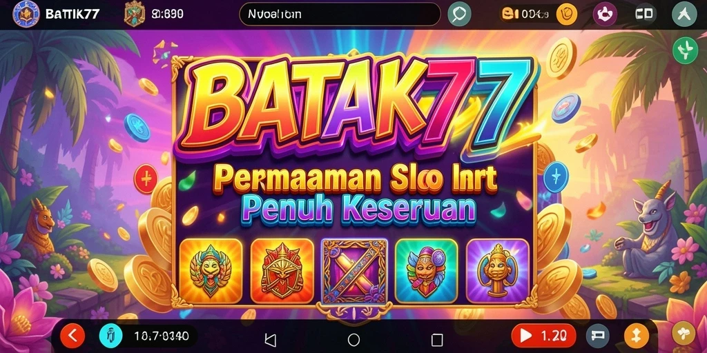 Tampilan menarik dari gameplay slot BATIK77 yang penuh warna.