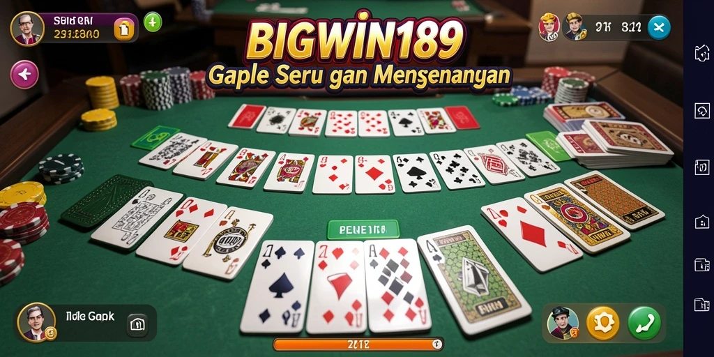 Screenshot BIGWIN189 menunjukkan suasana permainan Gaple yang menarik.