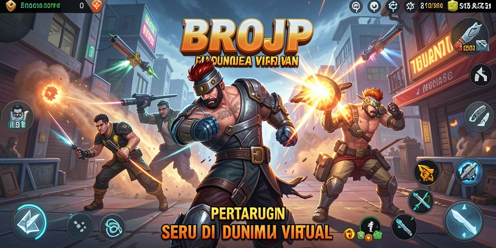 Screenshot dari gameplay BROJP menampilkan pertarungan yang intens dan dinamis.