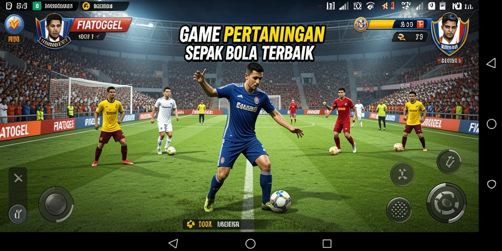 Tampilan gameplay FIATOGEL saat pertandingan sepak bola yang mendebarkan.