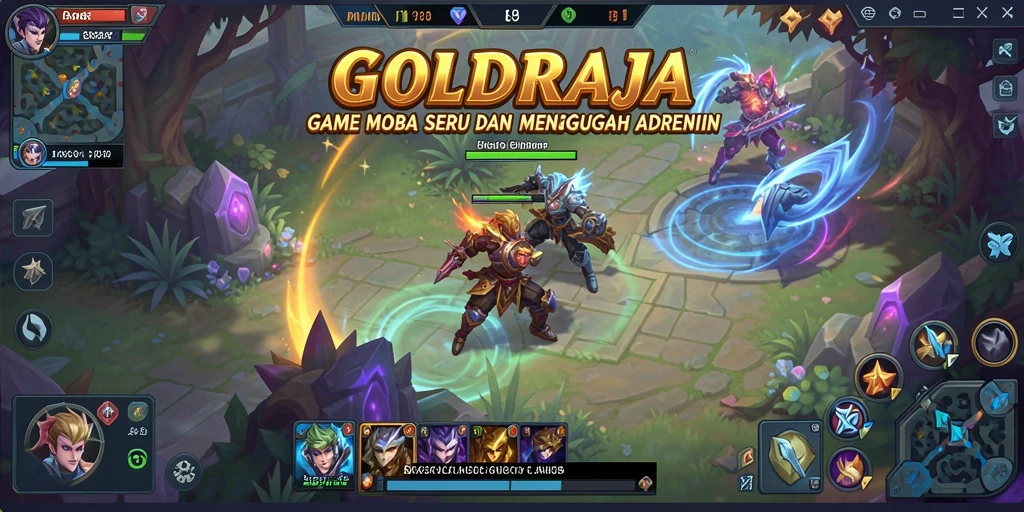 Tangkapan layar dari gameplay <strong>GOLDRAJA</strong> yang menunjukkan aksi pertempuran epik.