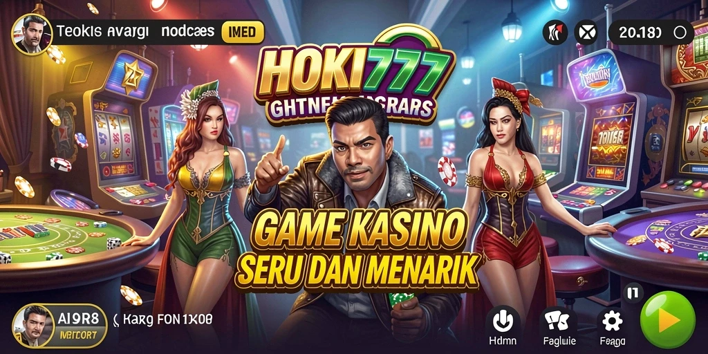 Tampilan gameplay Kasino HOKI777 yang menegangkan dan penuh warna.