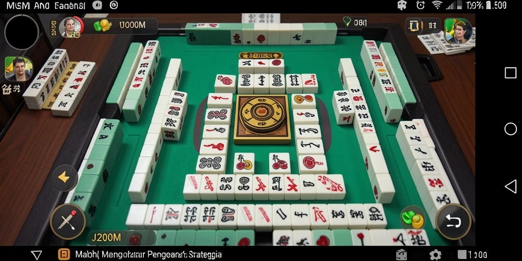 Screenshot J200M menunjukkan gameplay Mahjong yang menarik dan menantang.