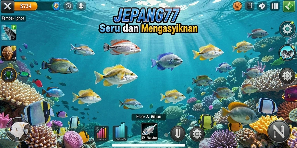 Gameplay seru JEPANG77 menembak ikan di bawah laut.