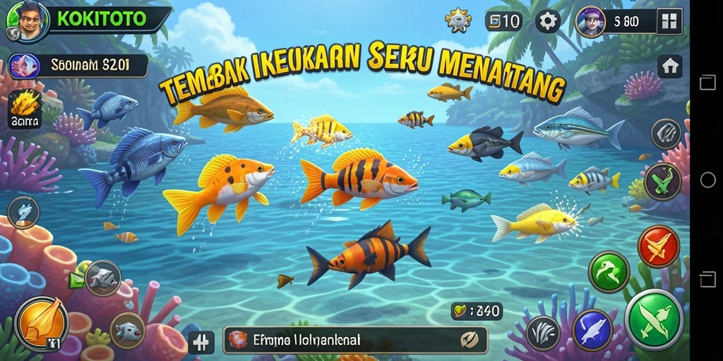 Gameplay seru KOKITOTO dengan tembak ikan yang menegangkan.