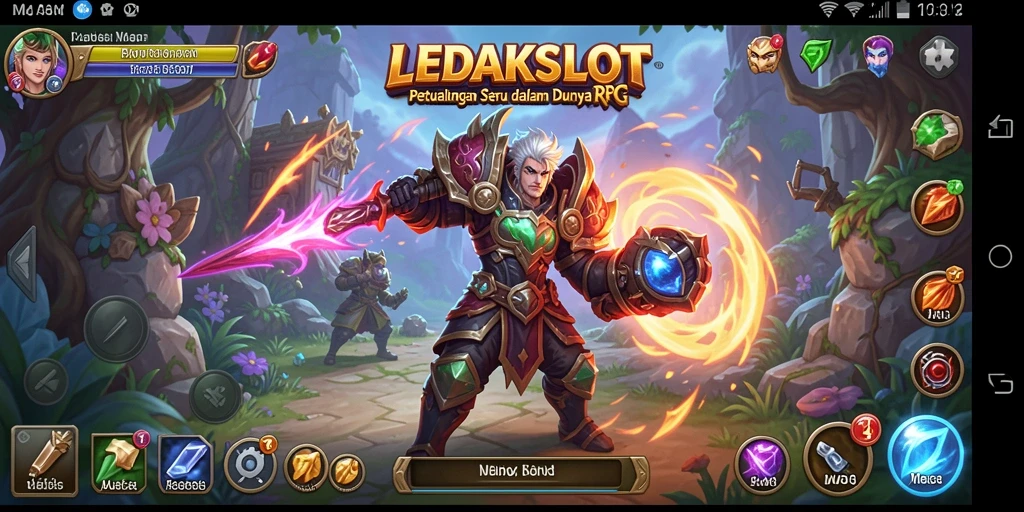 Screenshot LEDAKSLOT menampilkan aksi seru dalam pertempuran RPG.