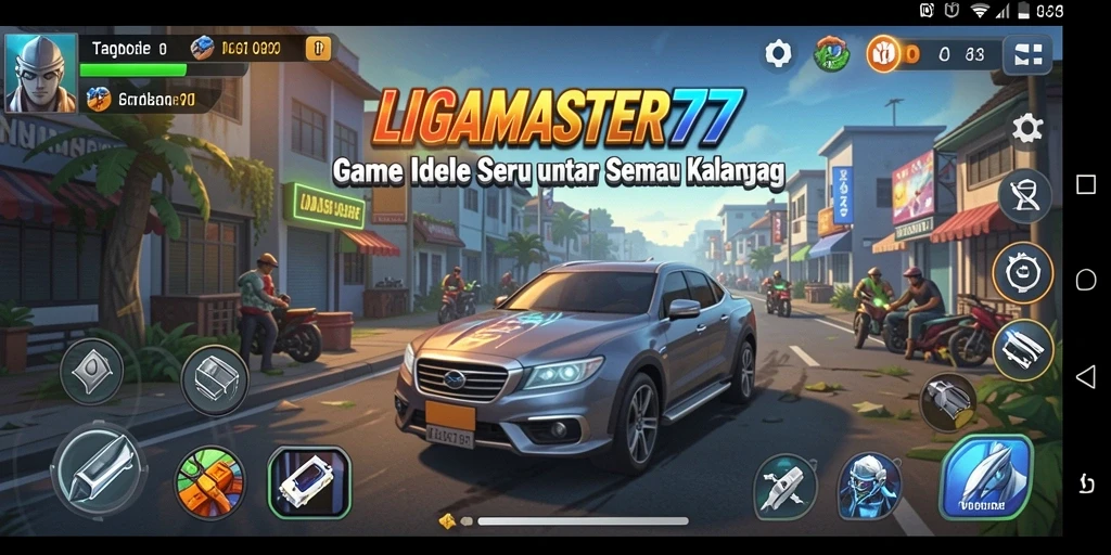 Tampilan utama gameplay LIGAMASTER77 yang menarik.