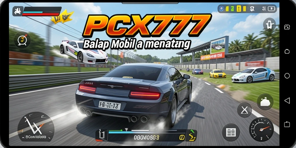 Gameplay intens balapan mobil di PCX777.