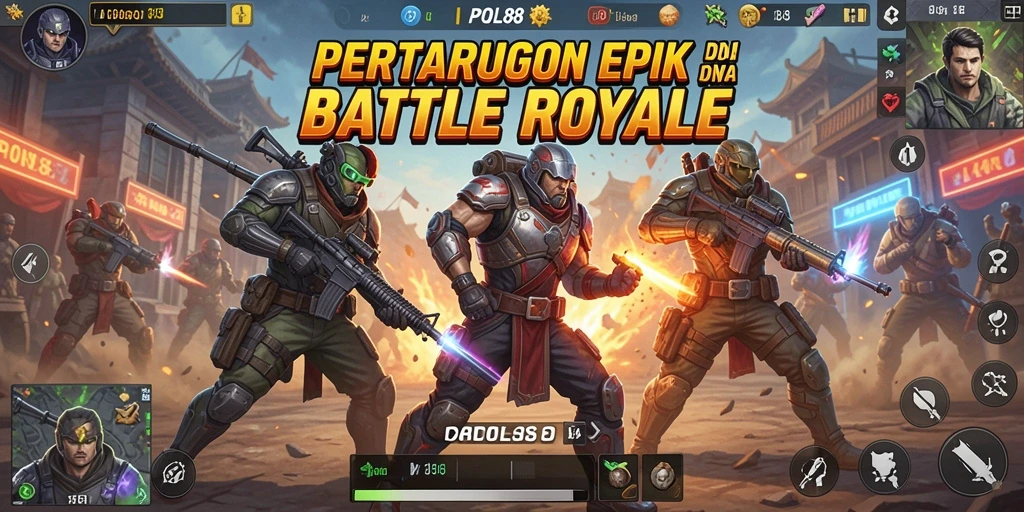 Screenshoot POL88 menampilkan aksi pertempuran mendebarkan di arena Battle Royale.