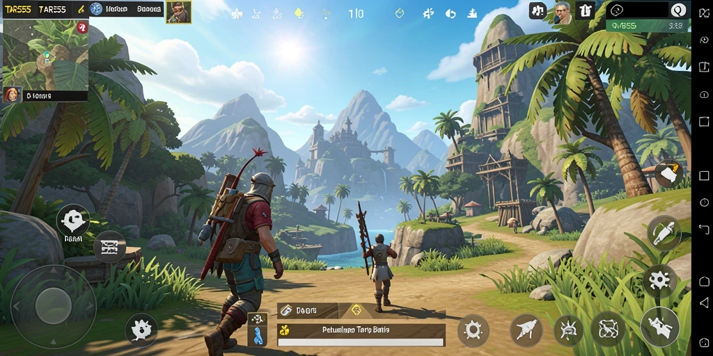 Screenshot gameplay <strong>TAR555</strong> menampilkan aksi petualangan di dunia terbuka yang luas.