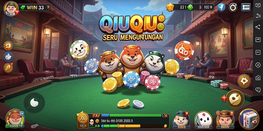 Screenshot gameplay QiuQiu WIN33 yang mendebarkan.